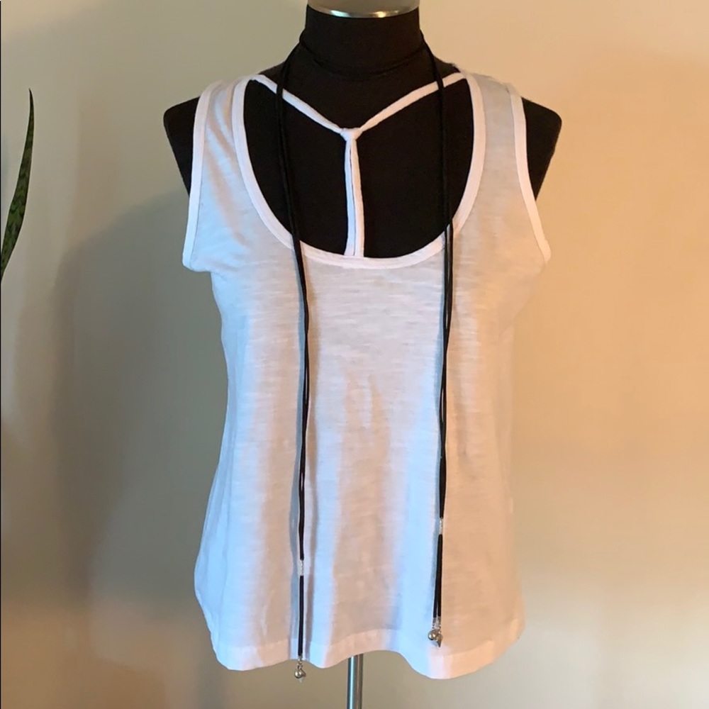Sleeveless white BOSTON PROPER tank top SZ-Sm